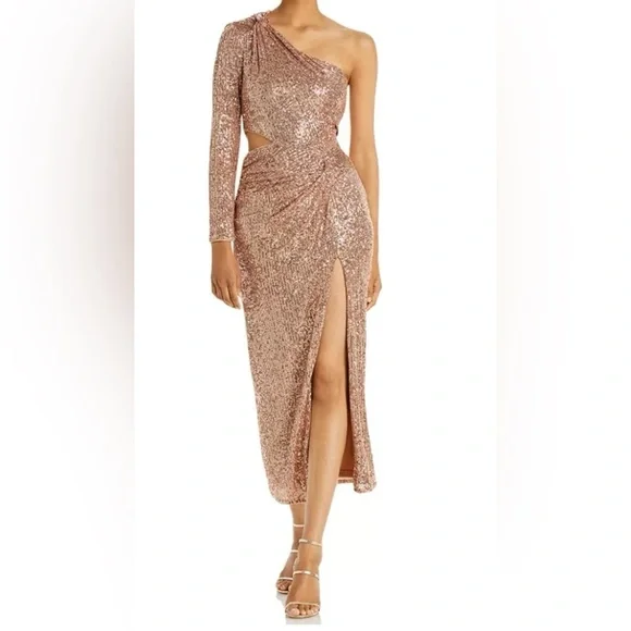 Sparkling Rose Gold Sequin Gown - Picture 2 of 5